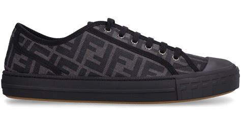 fendi sneaker black elastic|Fendi black fabric sneakers.